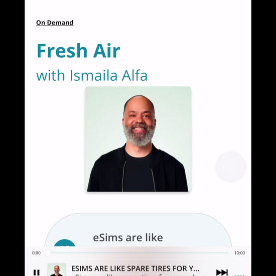 CBC Radio Fresh Air Ismaila Alfa: eSIMs are like spare tire for your phone video (Chanakya Ramdev, founder and CEO of Sweat Free Telecom)