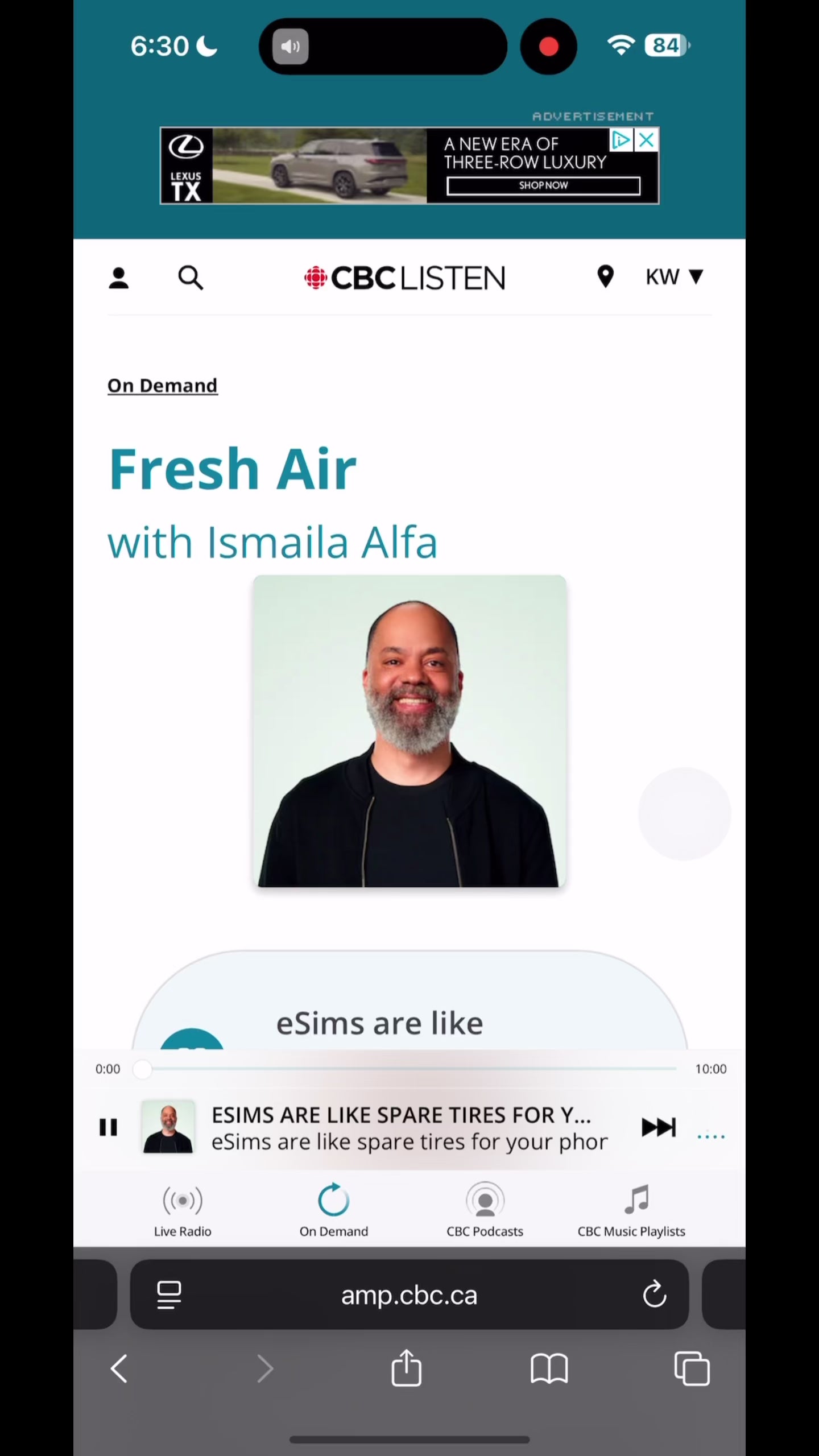 CBC Radio Fresh Air Ismaila Alfa: eSIMs are like spare tire for your phone video (Chanakya Ramdev, founder and CEO of Sweat Free Telecom)